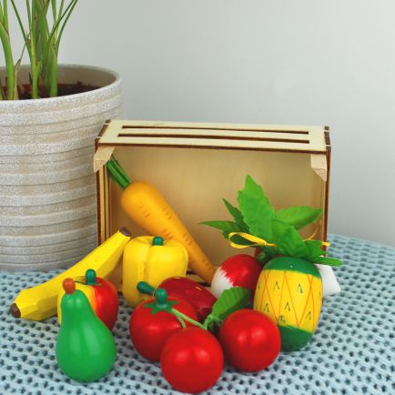 Obst und Gemüse aus Holz Kaufladenzubehör