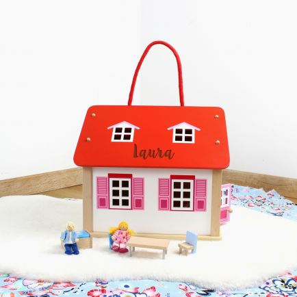 3775 Kinderspielzeug-Holzset Puppenhaus Kinder-Spielhaus aus Holz 