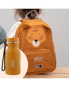 Kindergarten-Set Tiger, Rucksack und Flasche personalisierbar