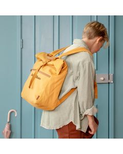 Personalisierbarer Rucksack aus recycelter Baumwolle gelb 
