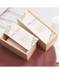 Personalisierte Kerzenbox Zweige für Taufkerze aus Holz